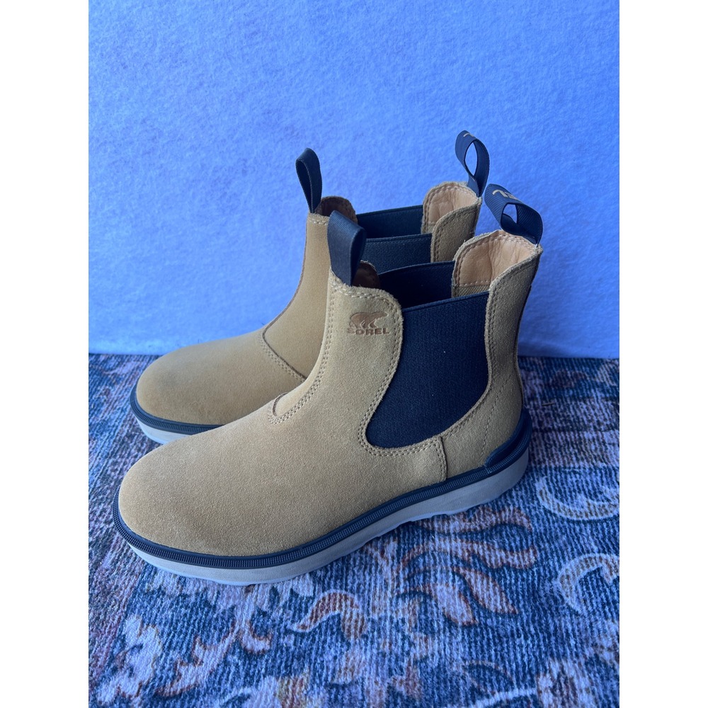 Sorel Explorer Blitz Stride Chelsea Boots Tan Suede Womens 9